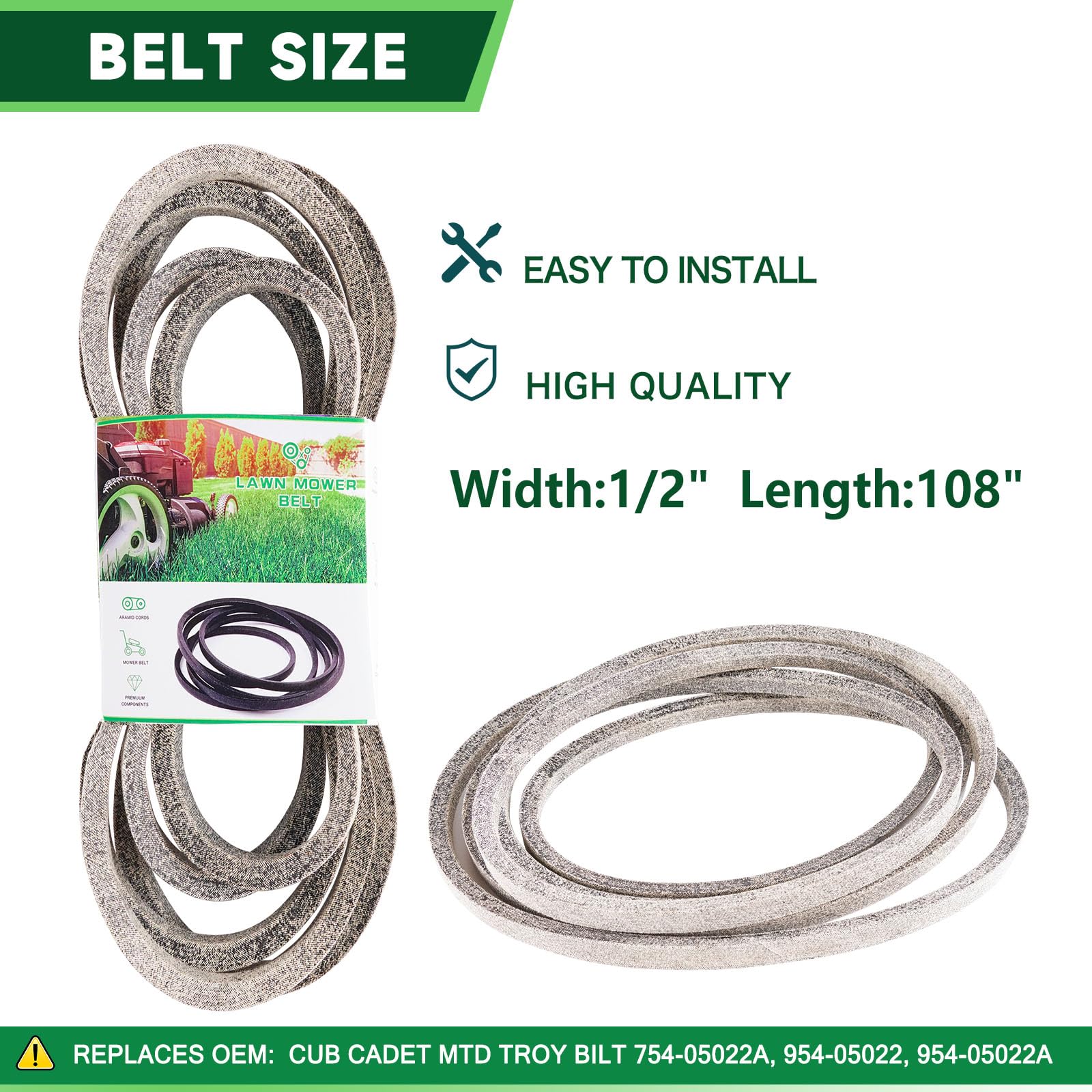 TENGMUJX drive belt flat lay showing belt fit and reliable power transfer