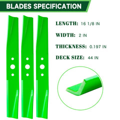 TENGMUJX close-up of blade edge revealing factory grind, for cleaner grass cuts
