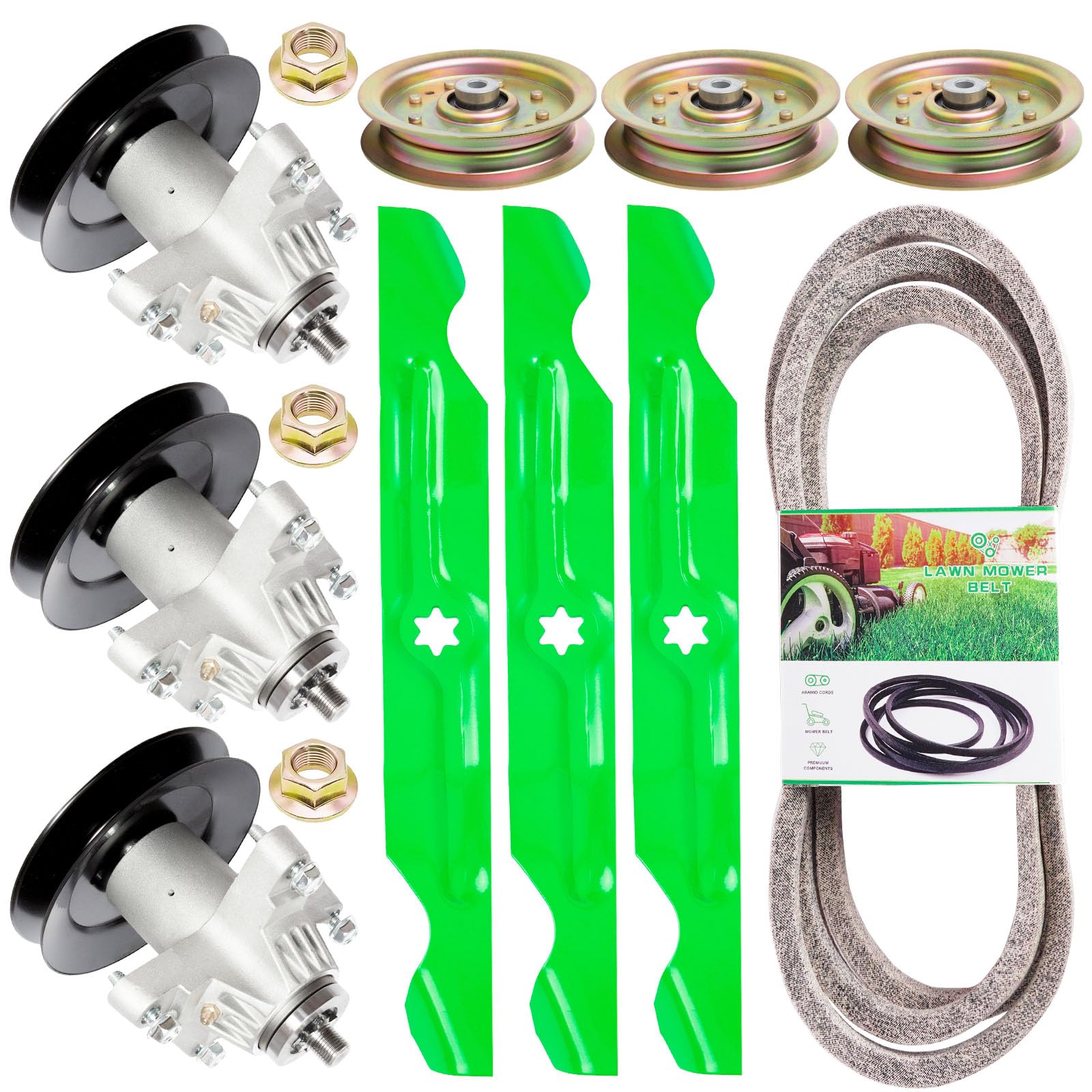 TENGMUJX front packaging showing full 50-inch deck kit and organized components