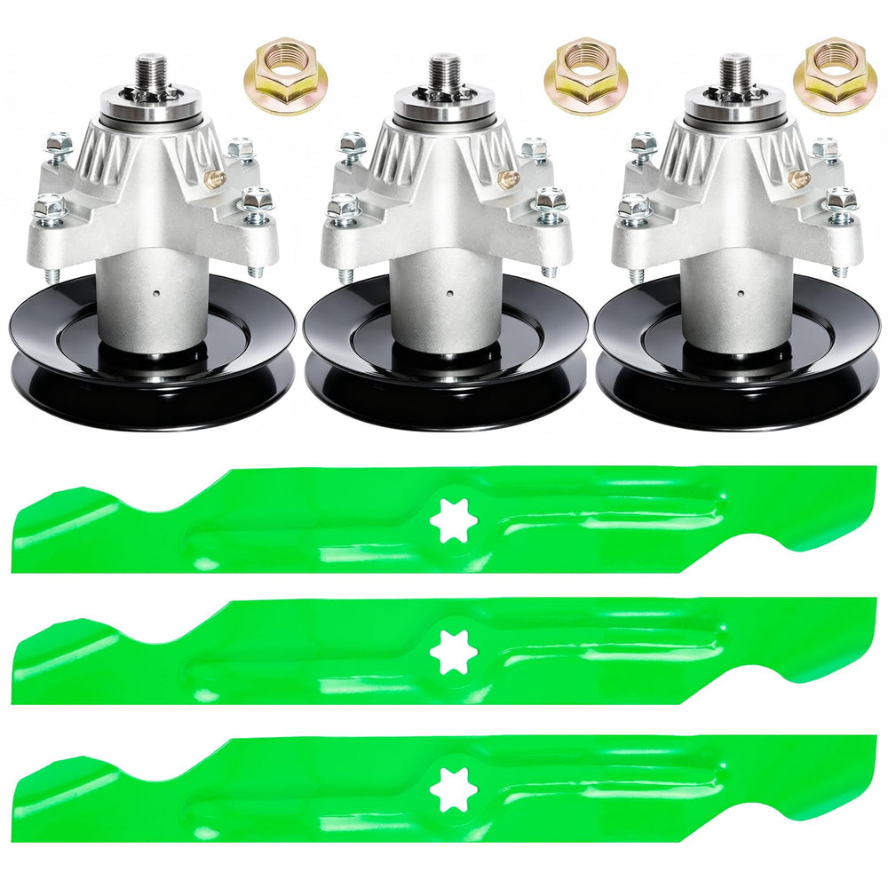 TENGMUJX kit front packaging showing included spindles and blades and clear contents