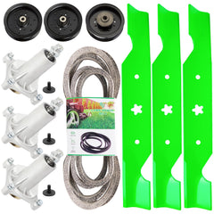 TENGMUJX front packaging of 54-inch deck kit showing included parts and fitment