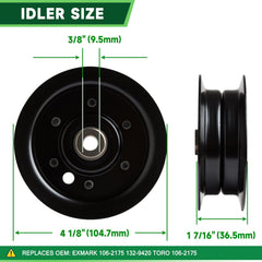TENGMUJX idler pulley detail highlighting smooth bearing for reduced vibration