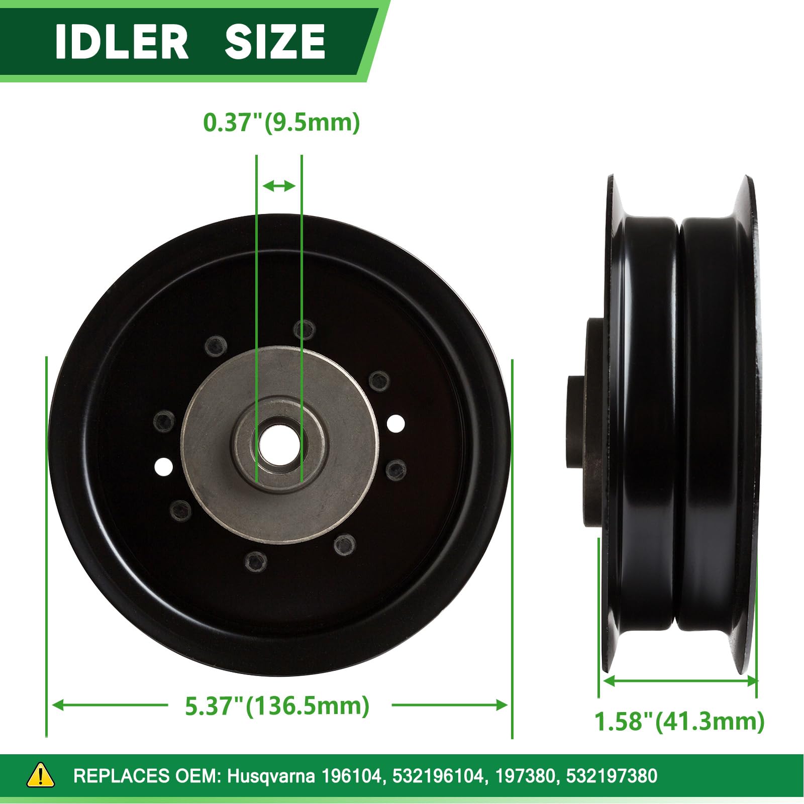 TENGMUJX idler pulley top view showing smooth surface for reliable belt tracking