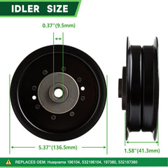 TENGMUJX idler pulley top view showing smooth surface for reliable belt tracking