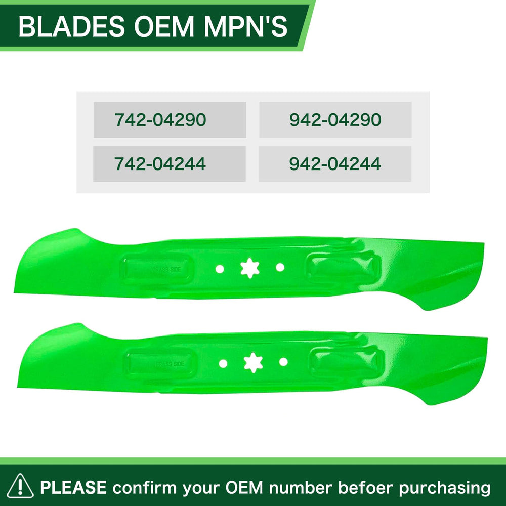 TENGMUJX blade installed on mower deck demonstrating proper fit and lift benefit