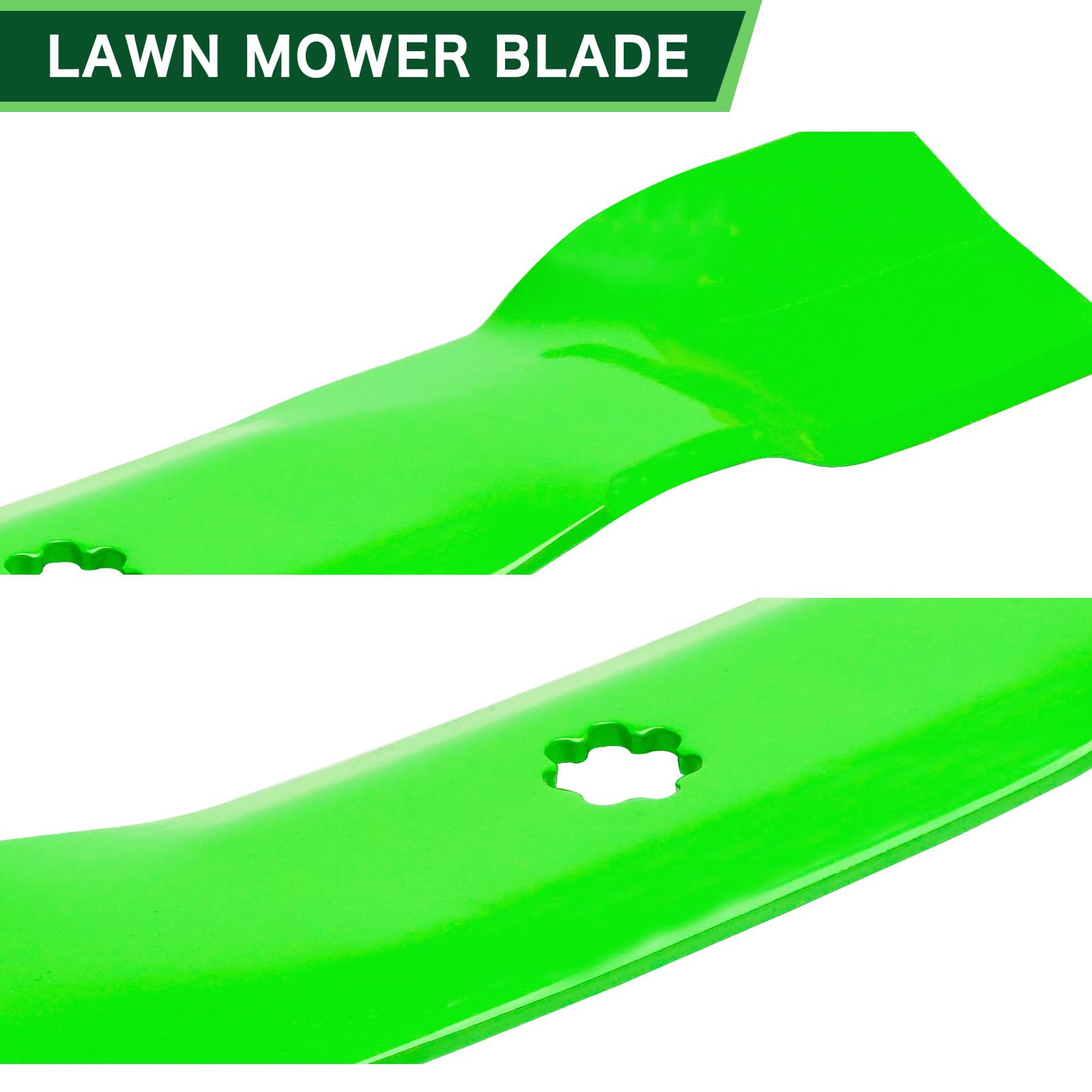 TENGMUJX blade installed on a 48-inch deck demonstrating correct fit benefit