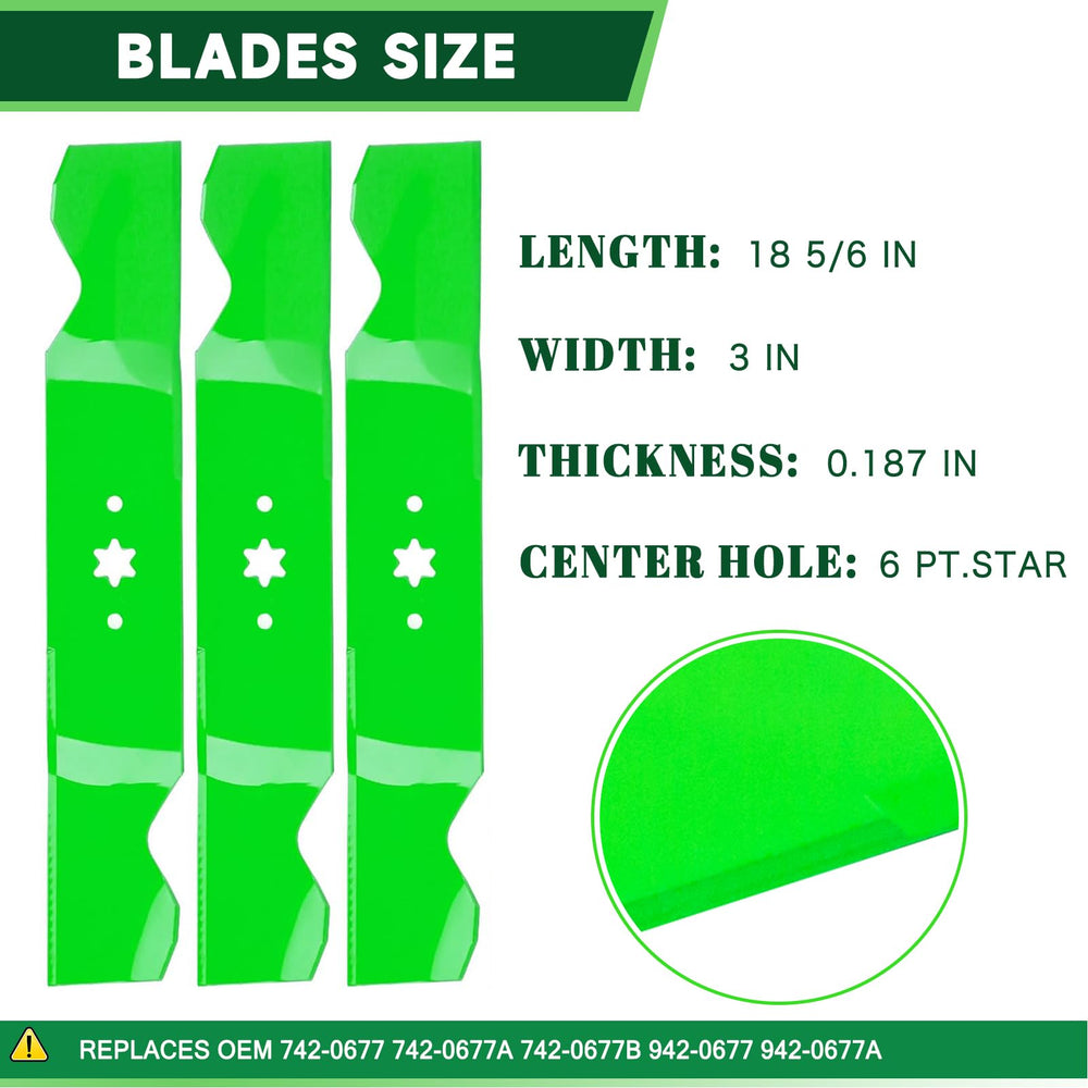 TENGMUJX mower blade detail showing sharp edge for cleaner grass cuts