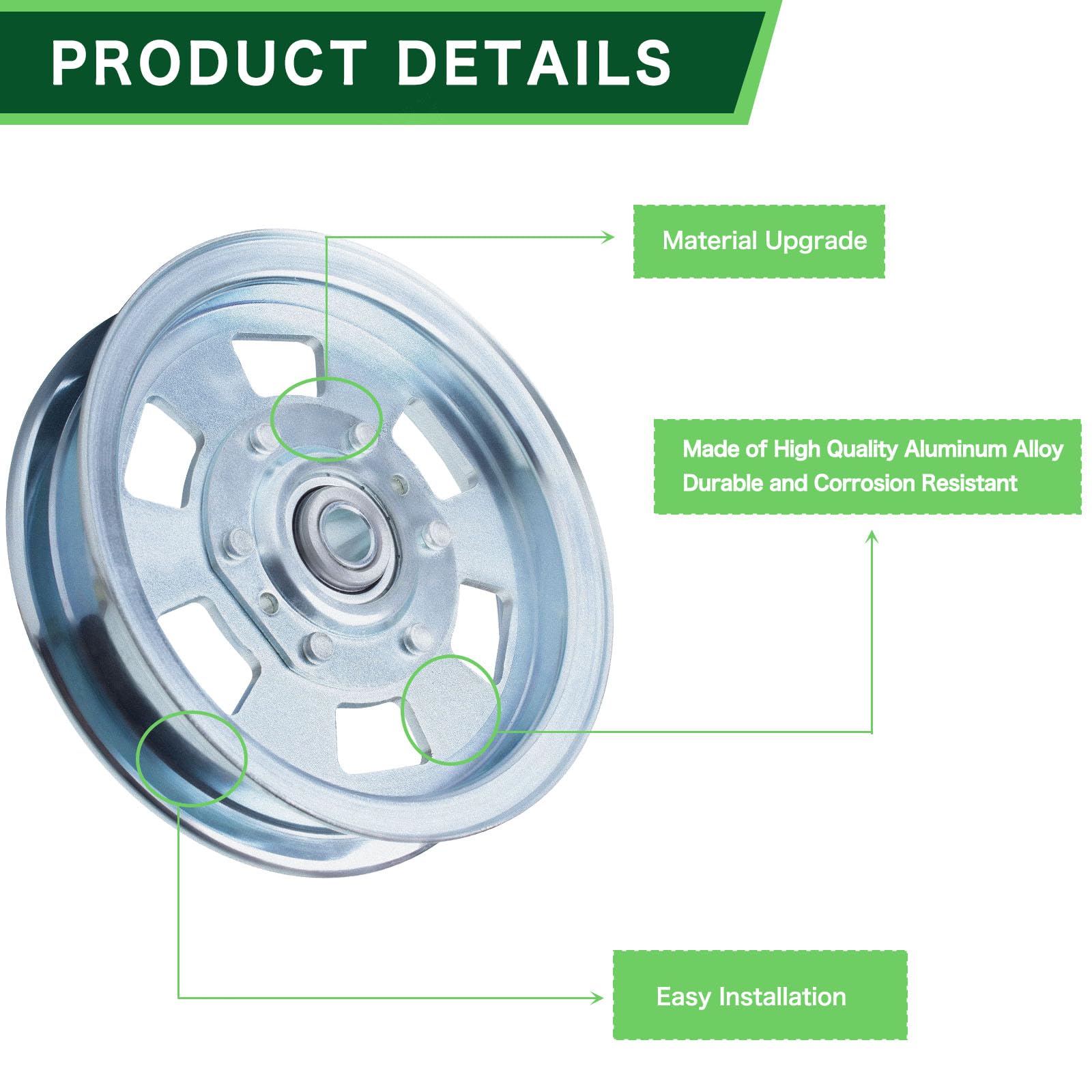 TENGMUJX pulley next to ruler showing scale for correct OEM fit benefit