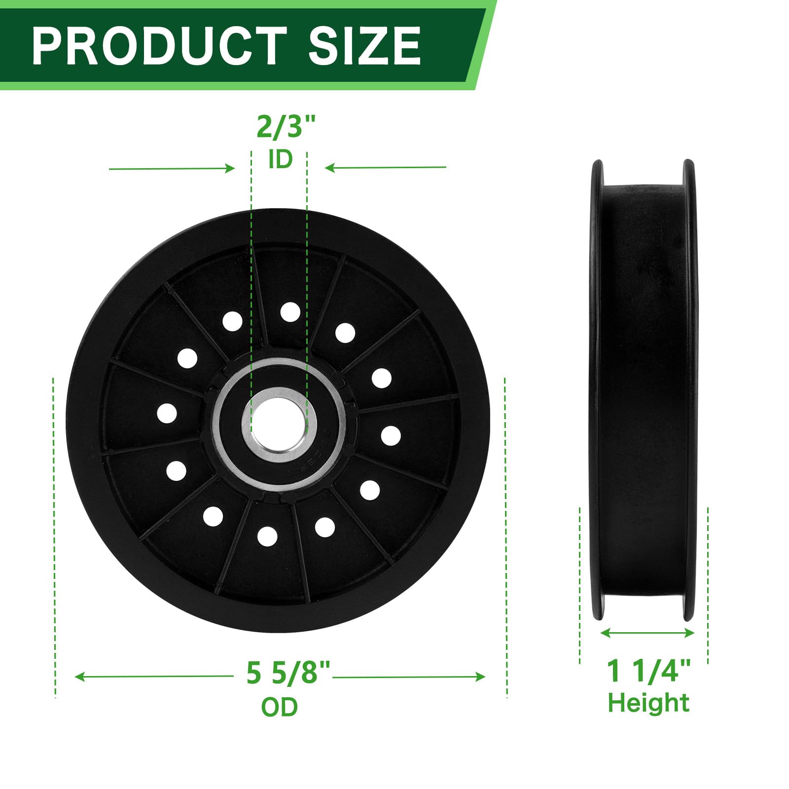 TENGMUJX side profile displaying pulley dimensions for accurate mower deck compatibility
