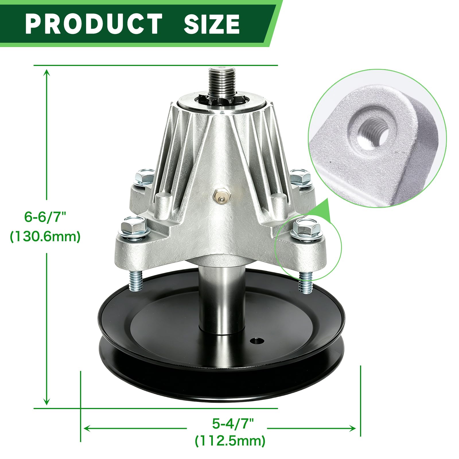 TENGMUJX side profile of spindle housing showing durable alloy construction benefit