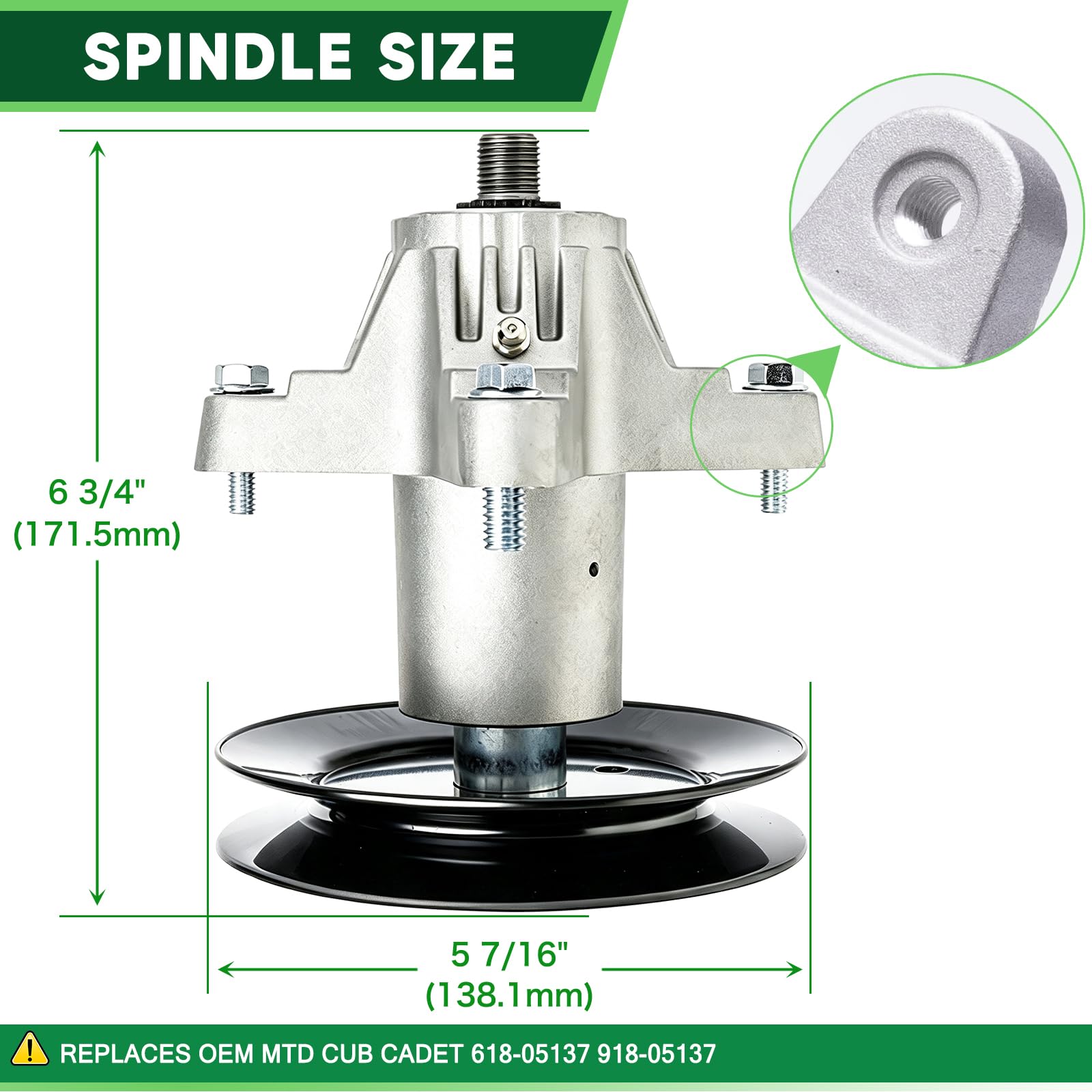 TENGMUJX spindle assembly close-up highlighting durable bearing for smooth rotation