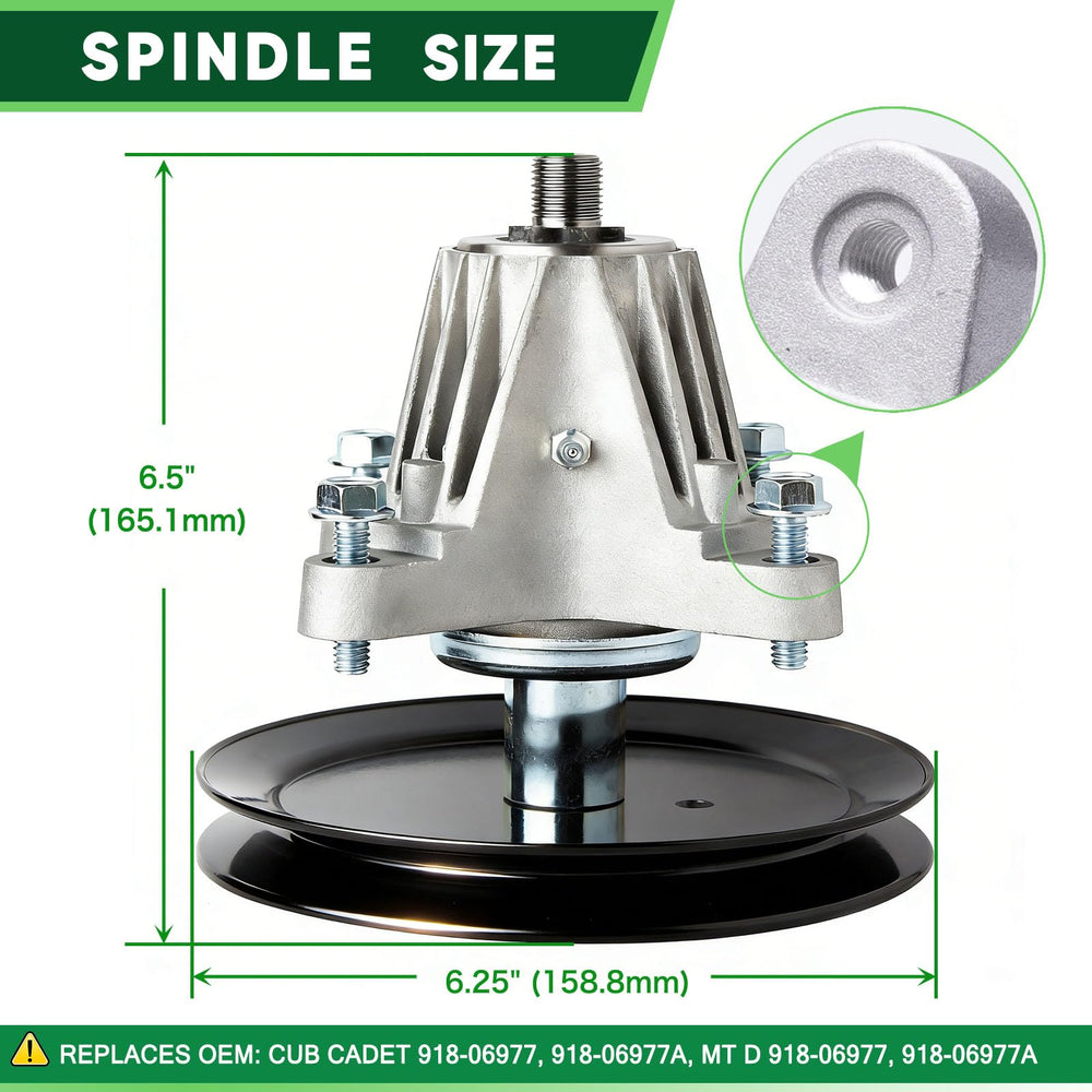 TENGMUJX spindle assembly close-up showing durable bearings and fit