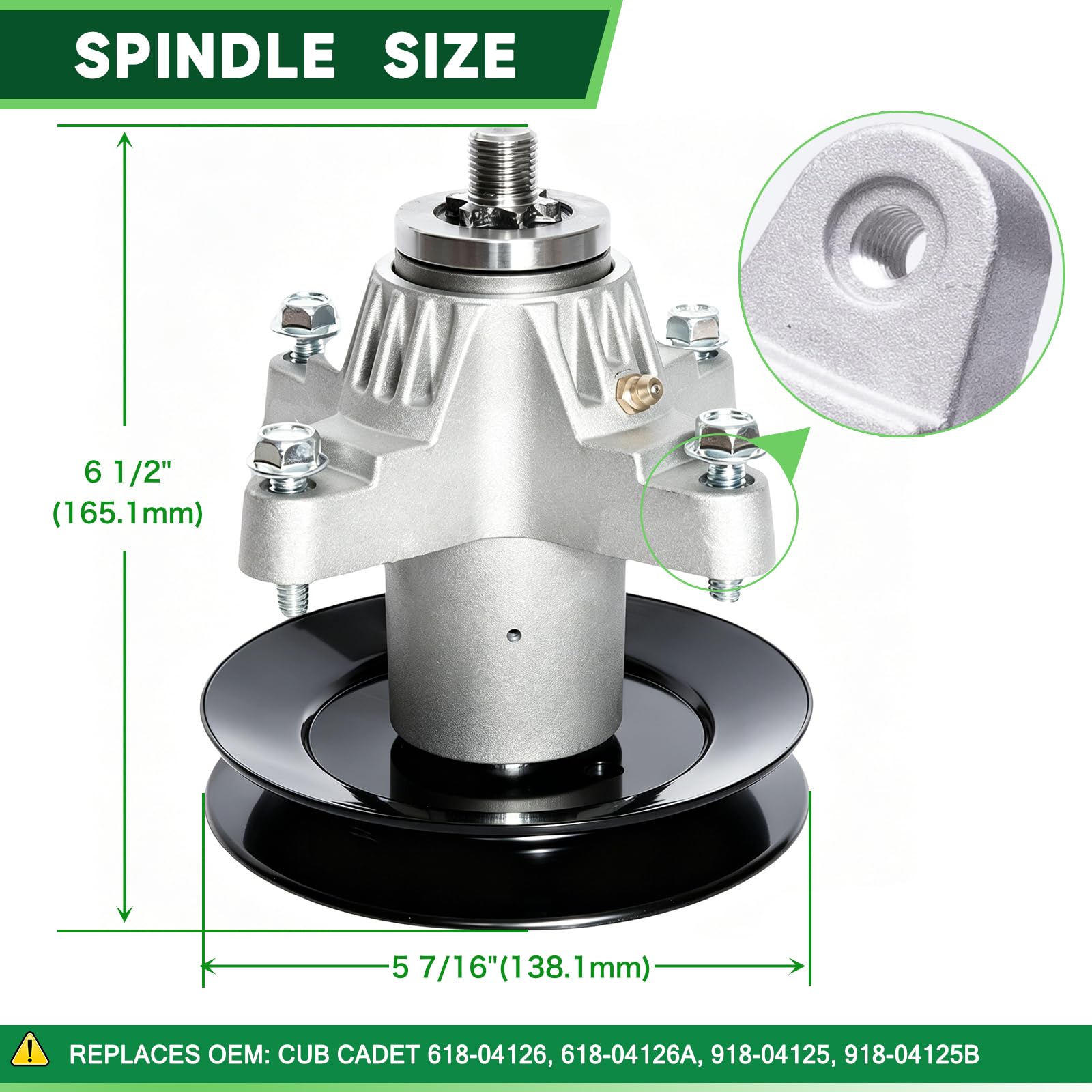 TENGMUJX spindle close-up showing bearing detail for smoother rotation