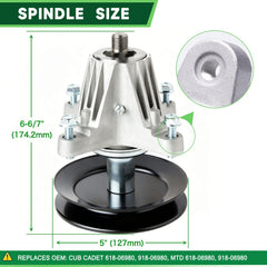 TENGMUJX spindle close-up showing bearing detail for smoother deck operation