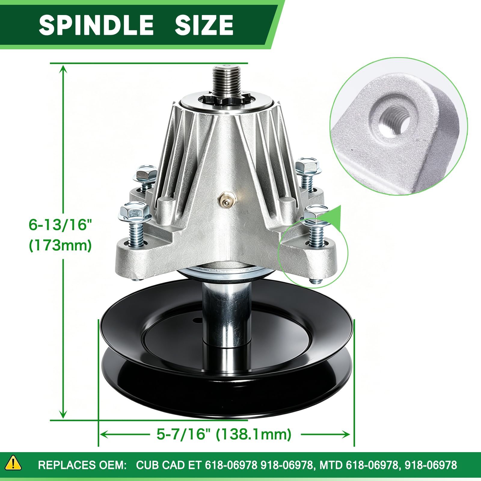 TENGMUJX spindle close-up showing sealed bearing and shaft for precise fit