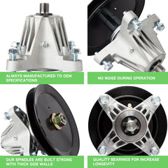 TENGMUJX spindle mounted on a deck illustrating direct-fit replacement