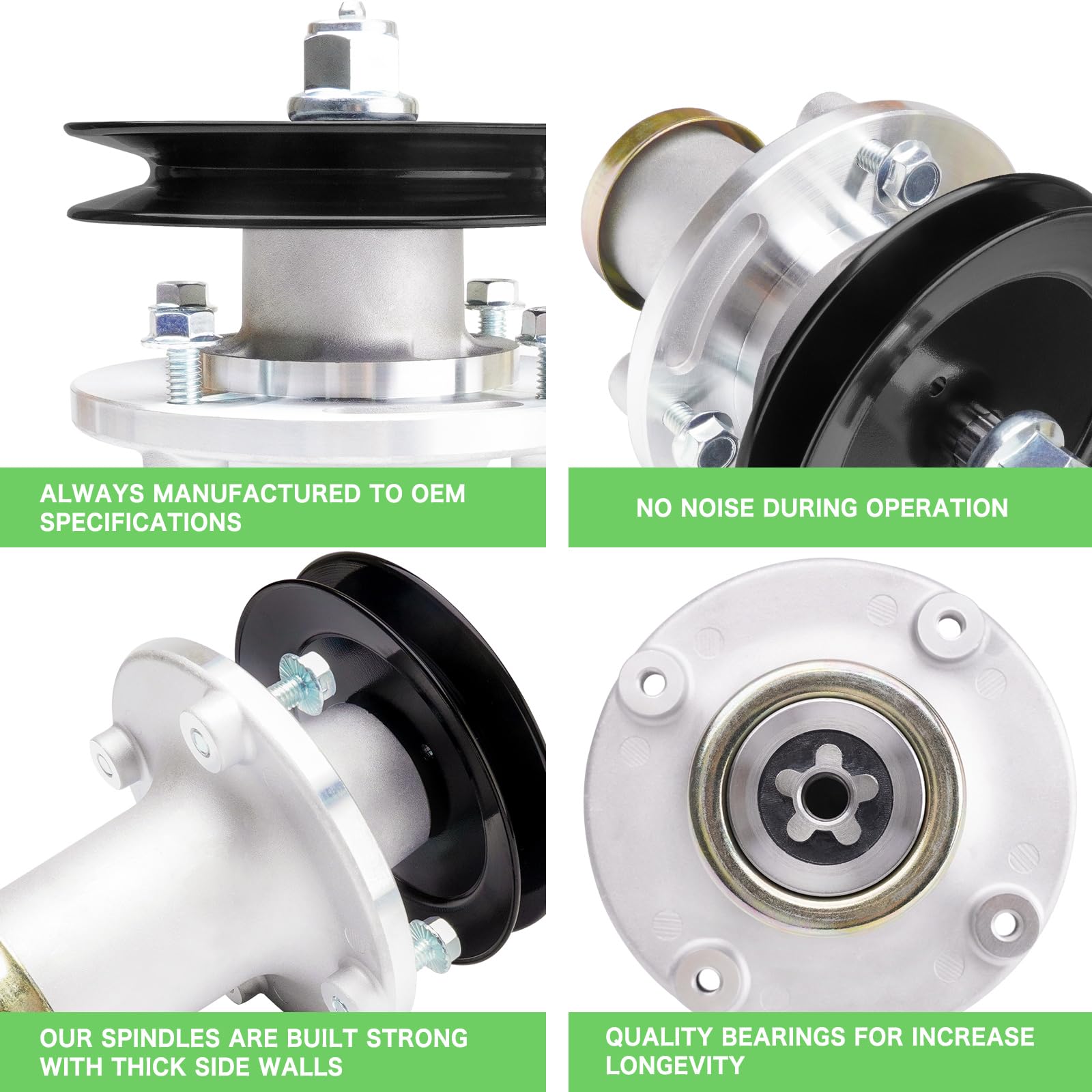 TENGMUJX spindle installed on mower deck showing restored blade rotation benefit