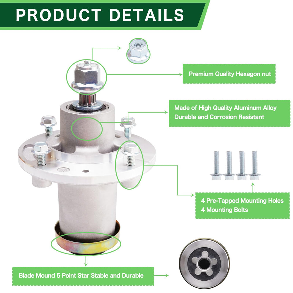 TENGMUJX packaged spindles with label showing ready-to-install advantage