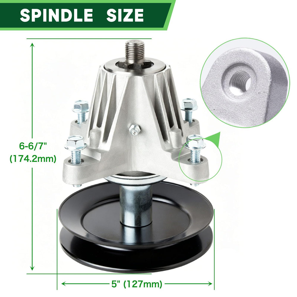 TENGMUJX spindle pulley and shaft detail highlighting smooth rotation and strength benefit