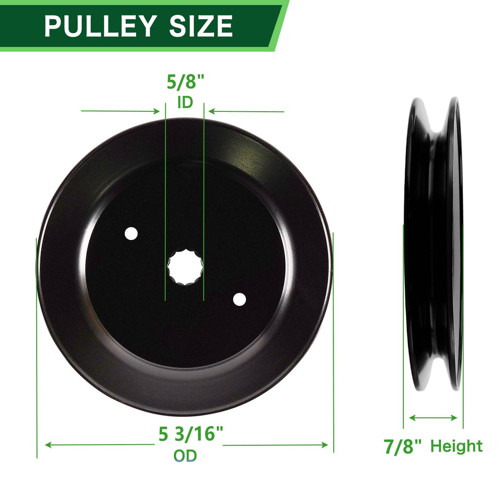 TENGMUJX pulley detail demonstrating belt alignment and stability benefit