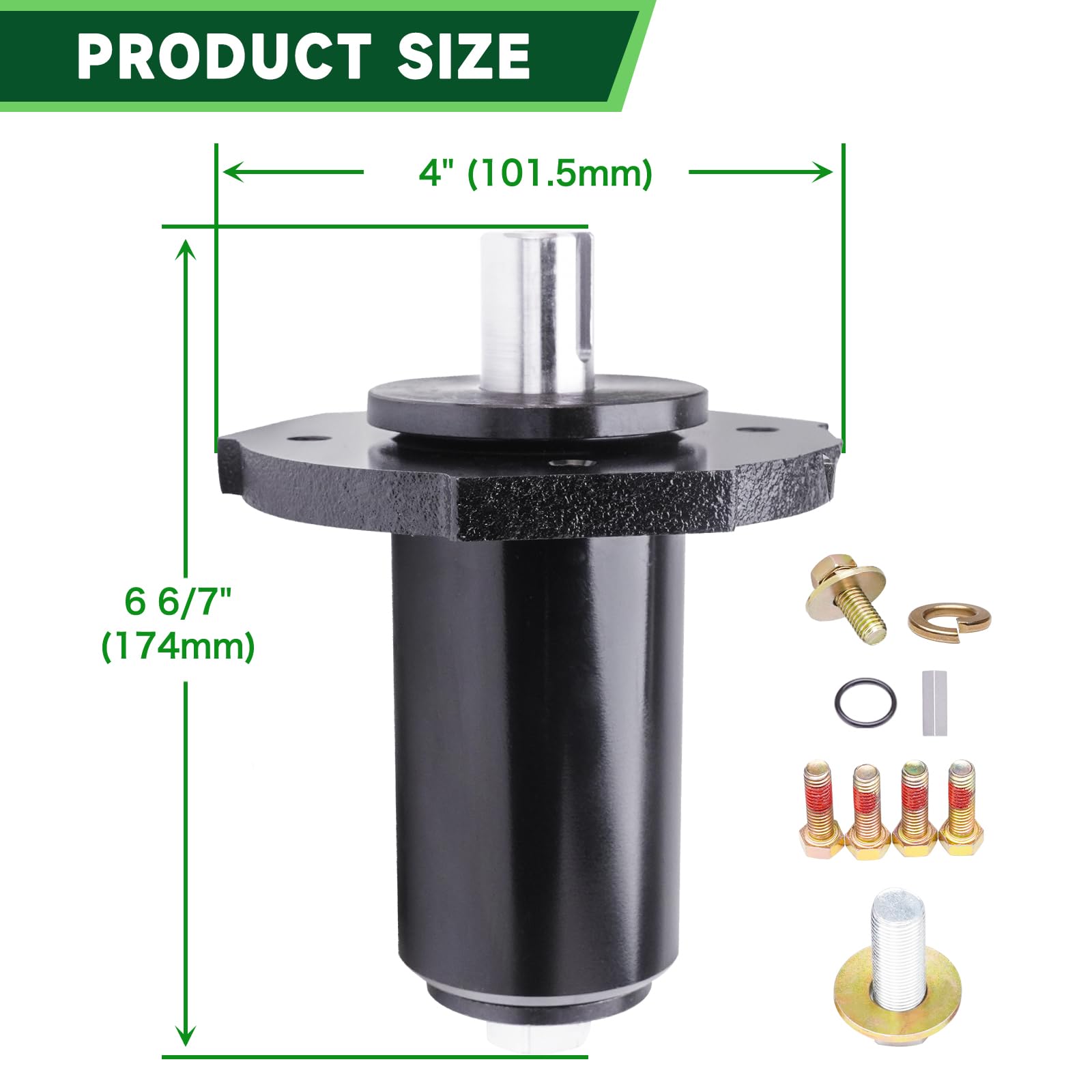 TENGMUJX side profile spindle displaying shaft alignment and fitment benefit