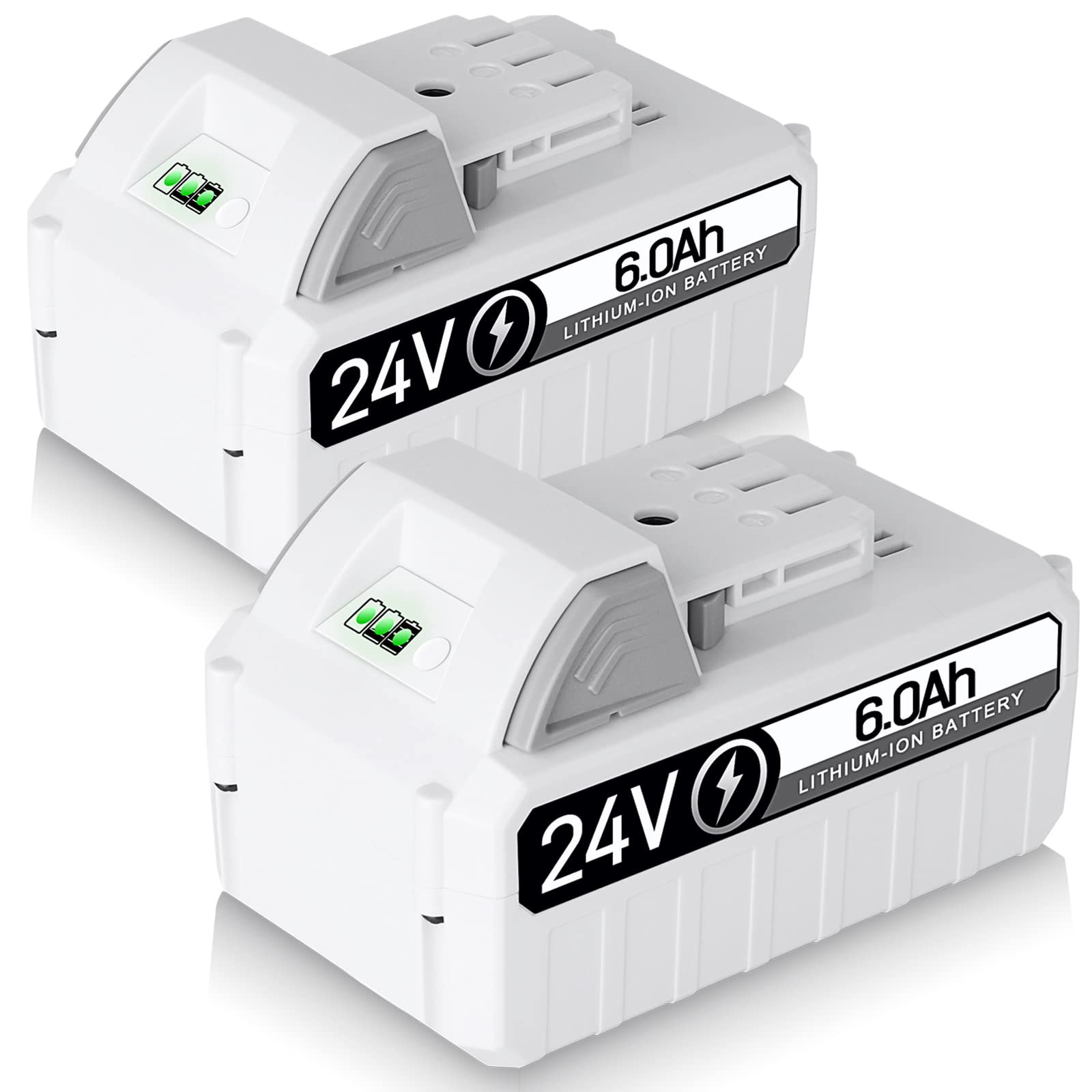 TenHutt front view of 2-pack 24V 6.0Ah batteries showing form and fit benefit