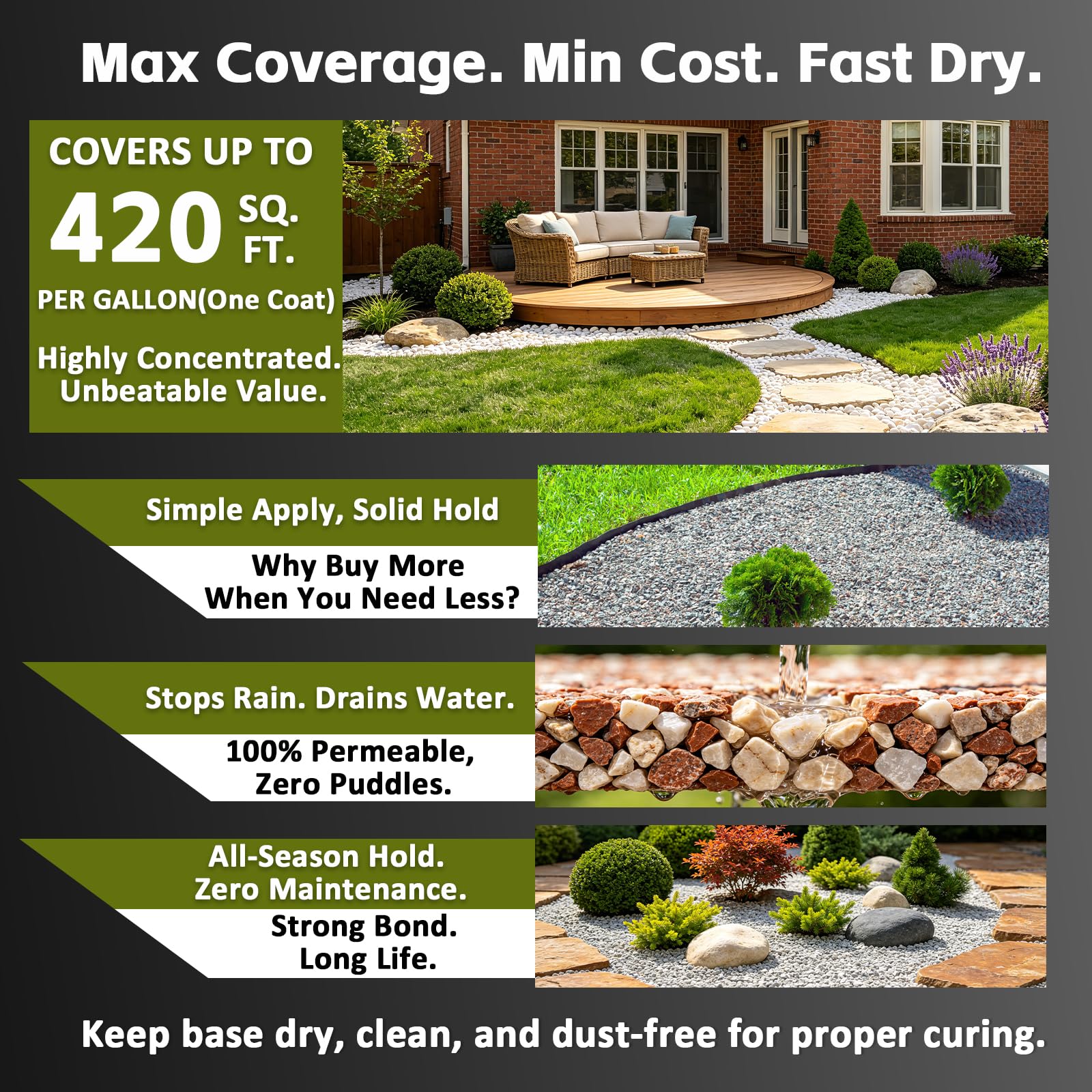 Tenzolix stabilizing wood mulch with clear, flexible protective bond