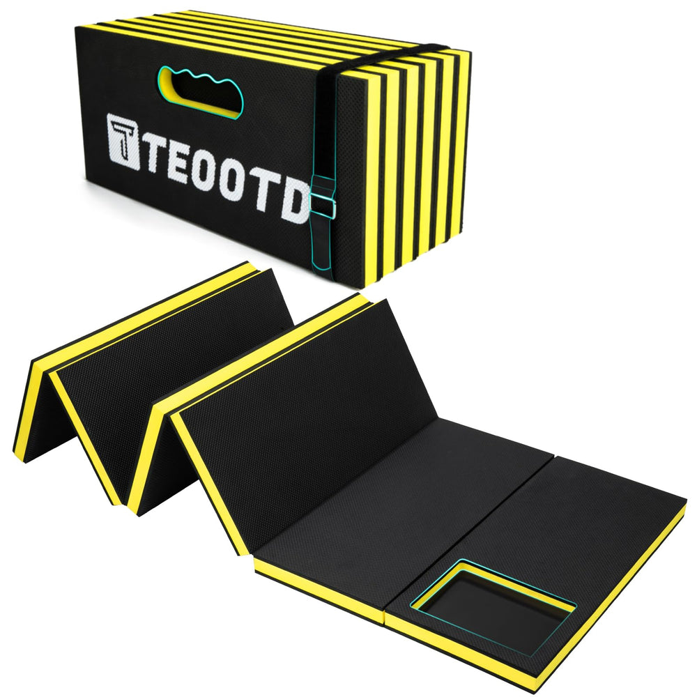 TEOOTD front view unfolded mat showing full coverage and comfort