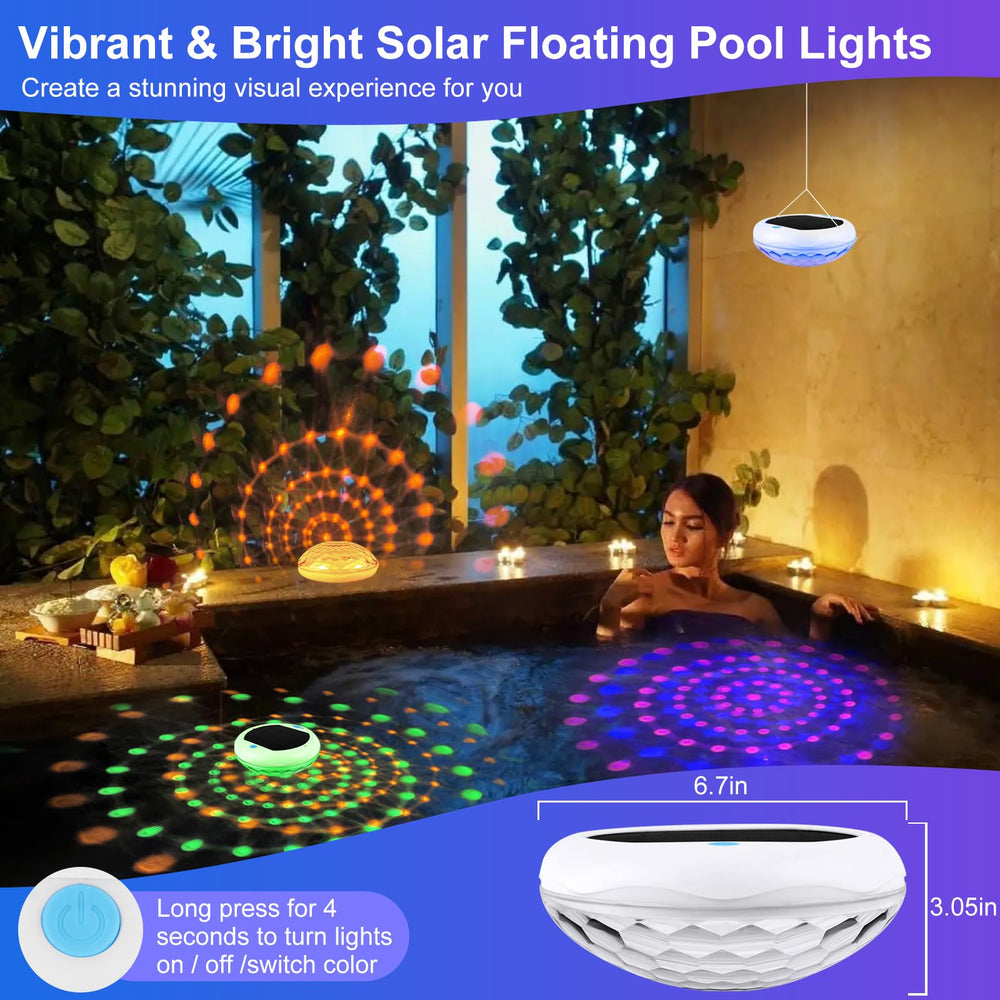 TEPENAR pool light next to a hand to show scale and portable, user-friendly size