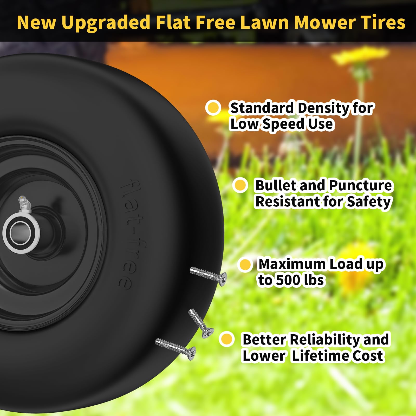 TEPU wheel installed on zero-turn mower providing flat-free mowing