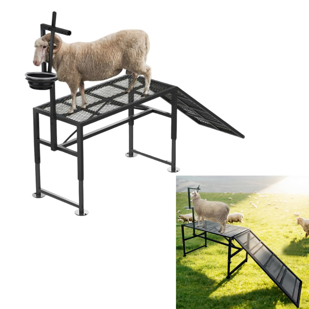 TERCFDSK front view of metal milking stand showing stable frame and capacity
