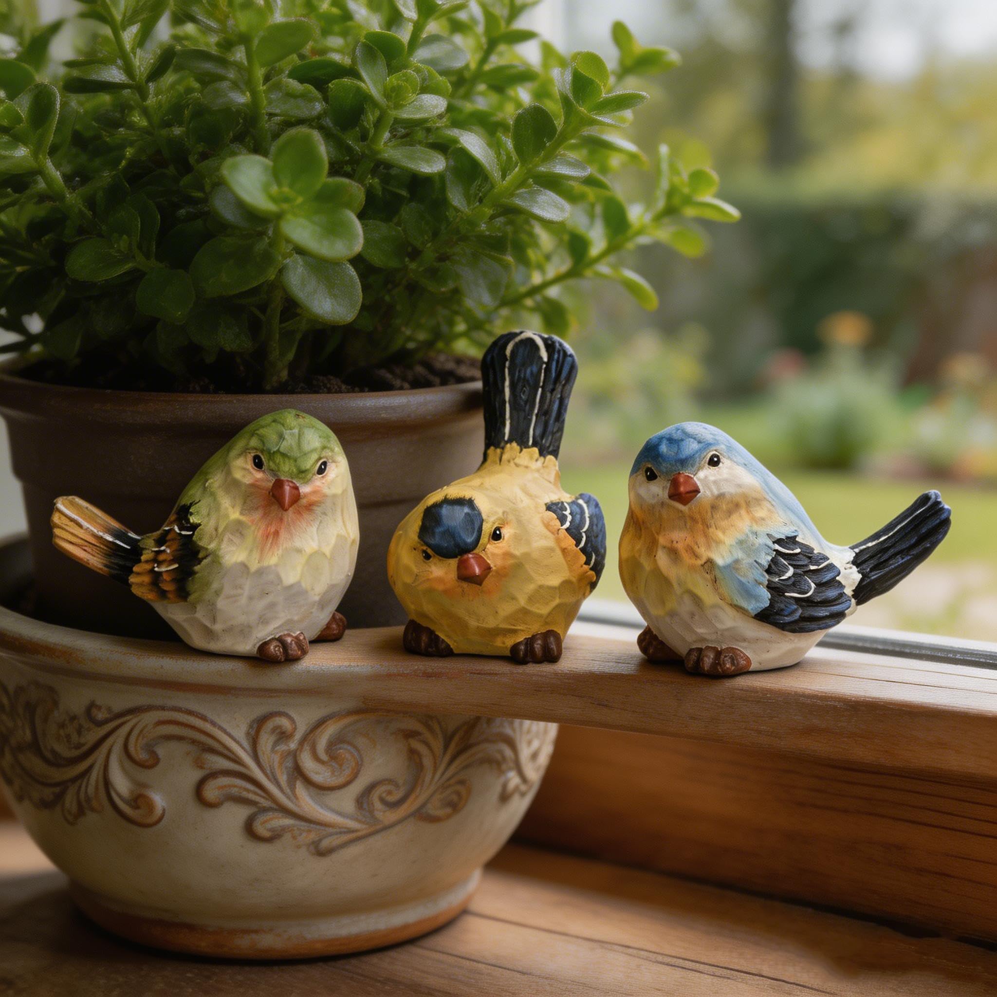 TERESA'S COLLECTIONS trio placed in a potted plant adding instant decorative charm