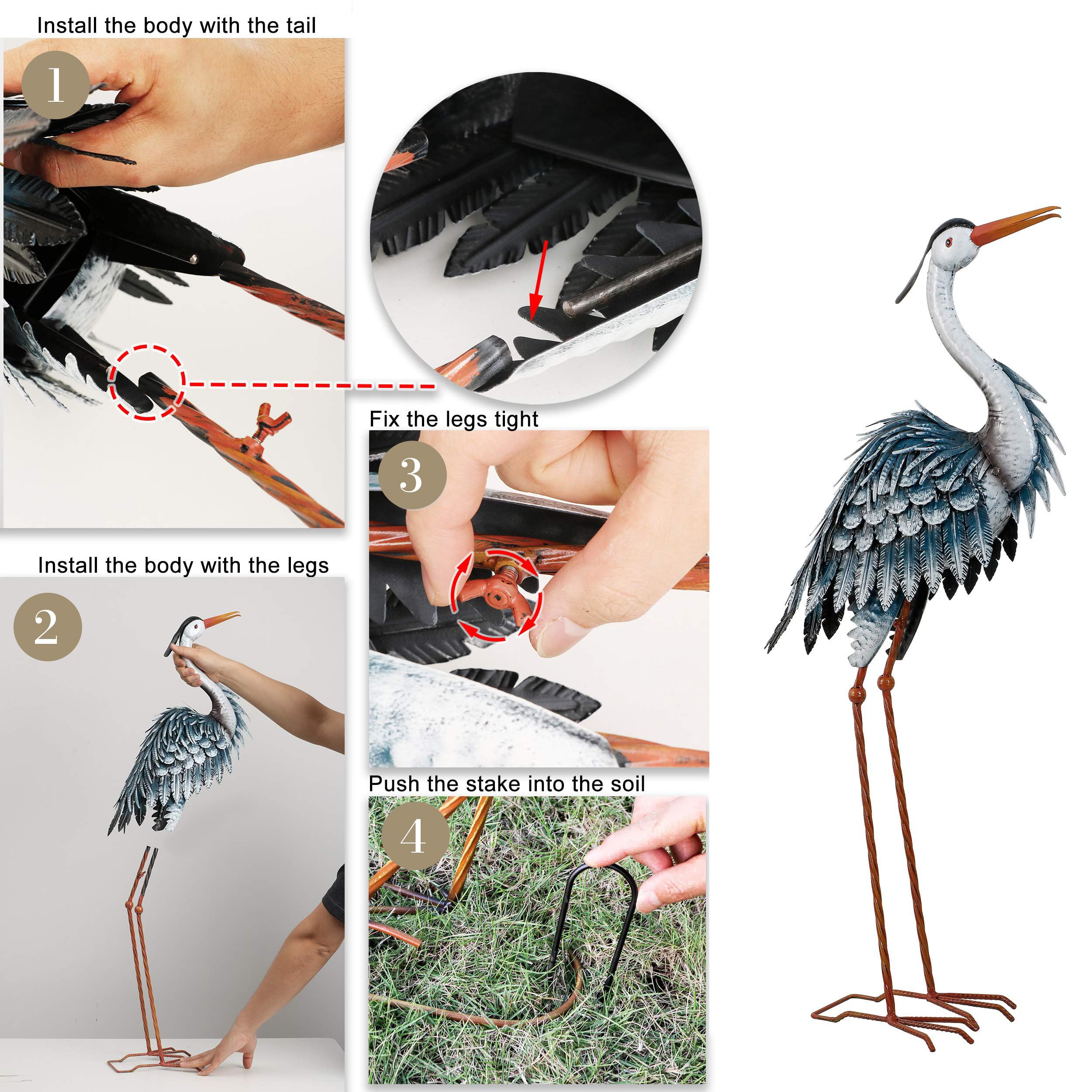 TERESA'S COLLECTIONS heron beside pond demonstrating tranquil focal point and poolside charm