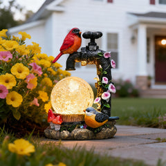 TERESA'S COLLECTIONS top view of solar panel on statue demonstrating easy sun charging