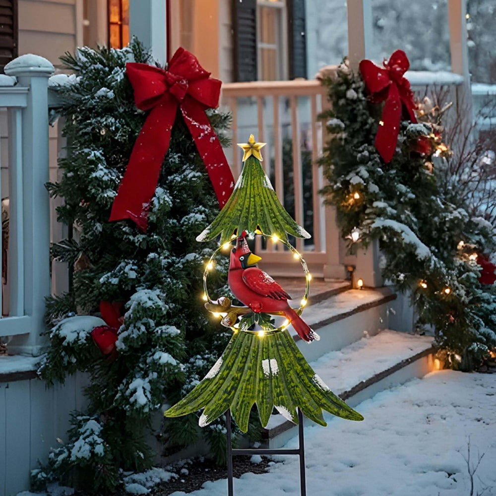 TERESA'S COLLECTIONS close-up of the red cardinal accent adding holiday color and charm