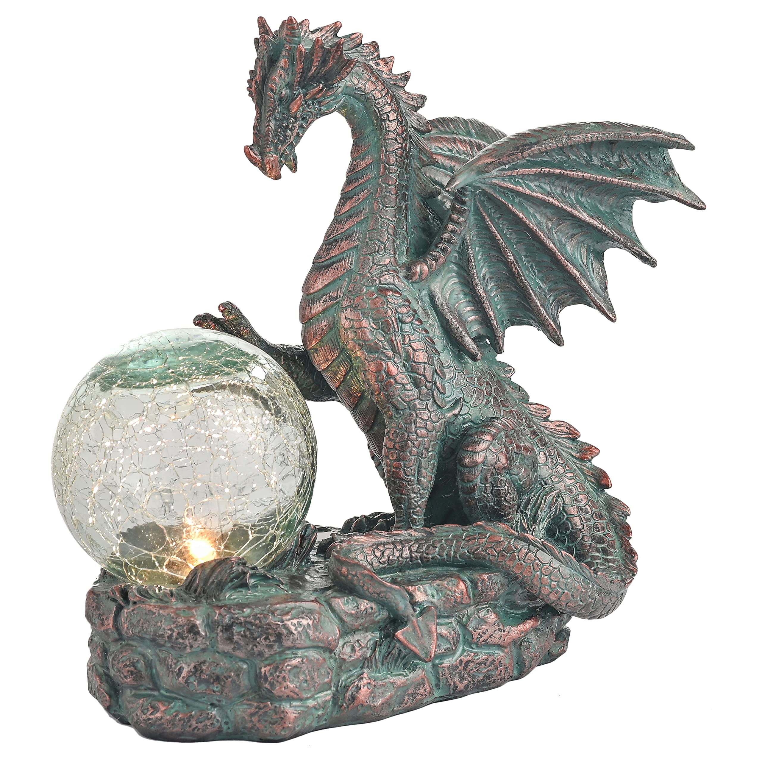 TERESA'S COLLECTIONS front view of dragon statue showing design and charm