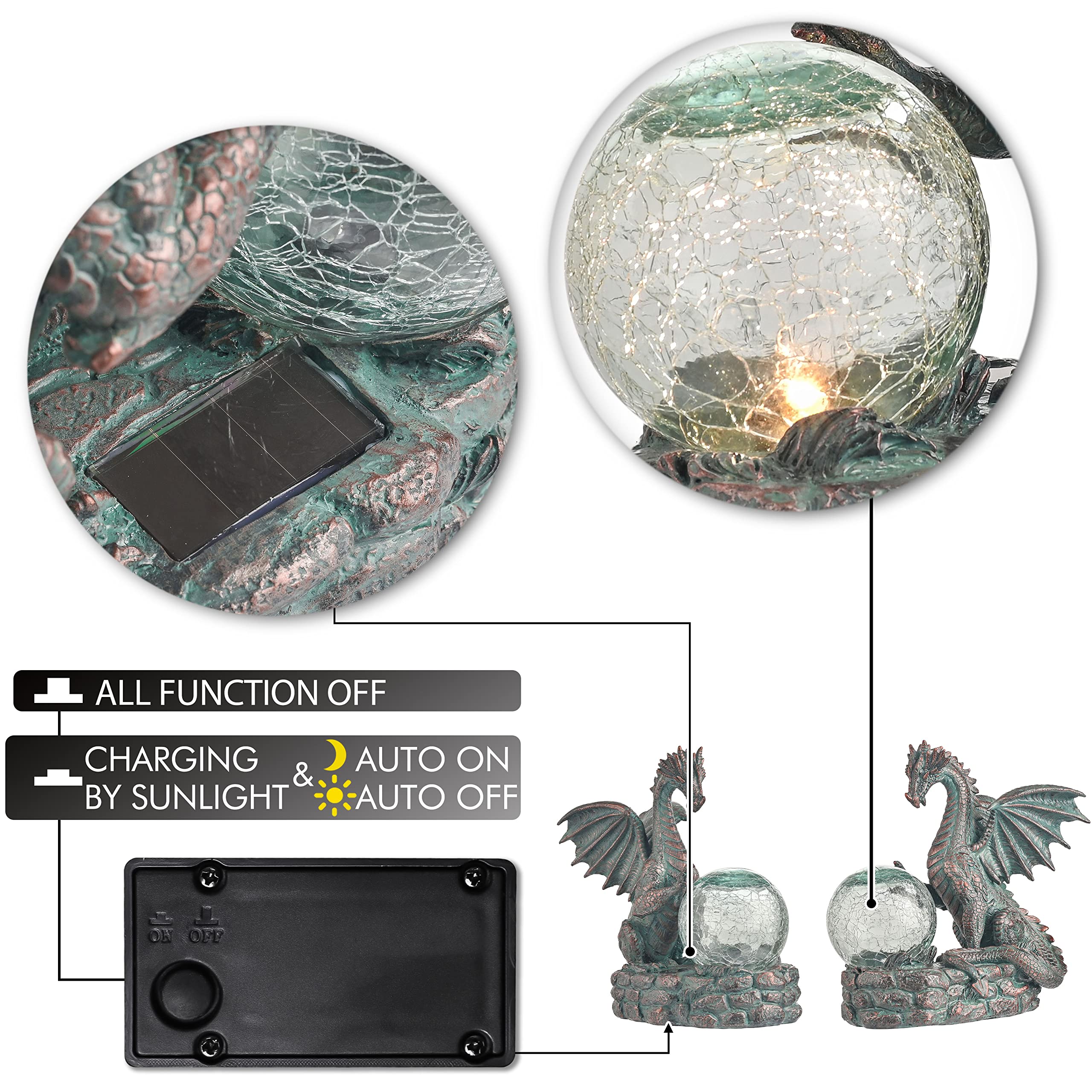 TERESA'S COLLECTIONS dragon on porch step improving nighttime visibility