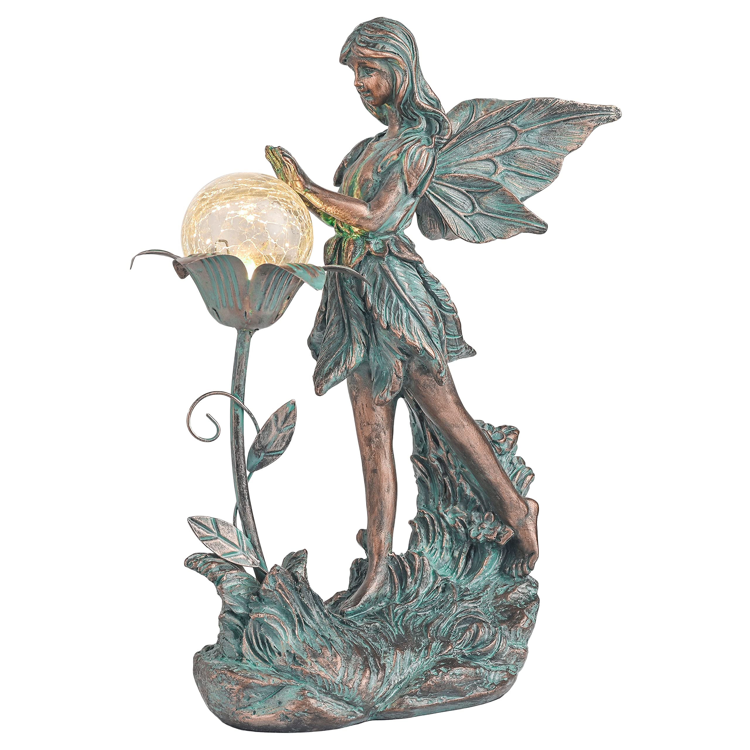 TERESA'S COLLECTIONS front view of fairy statue shows decorative pose and finish