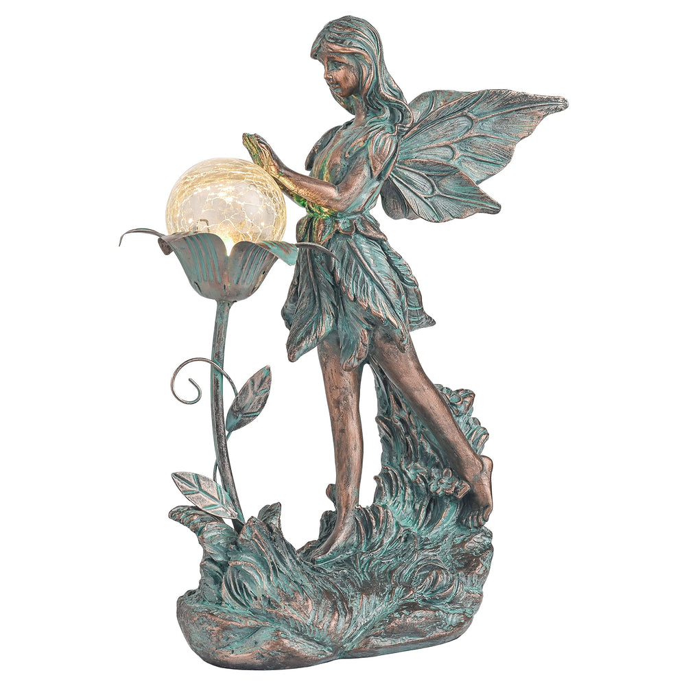 TERESA'S COLLECTIONS front view of fairy statue shows decorative pose and finish