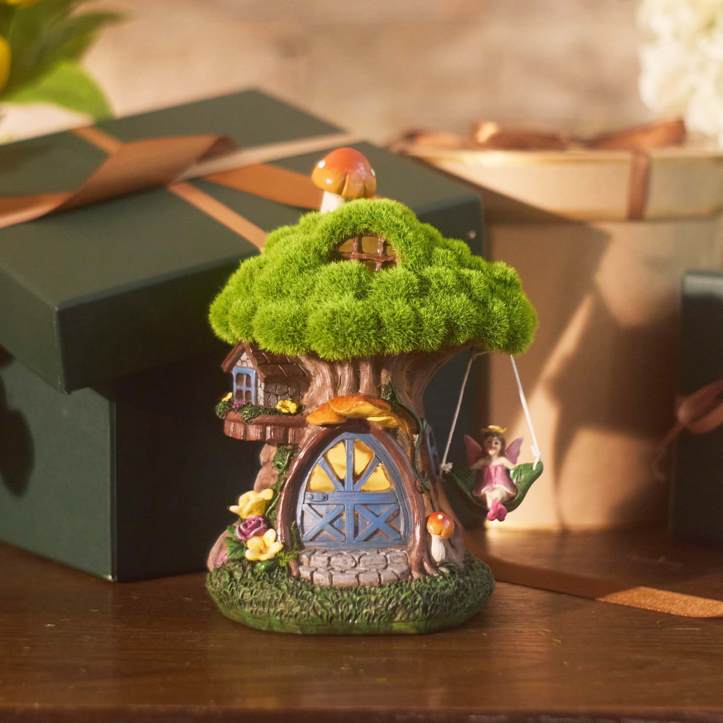 TERESA'S COLLECTIONS glowing at night casting soft ambient garden light