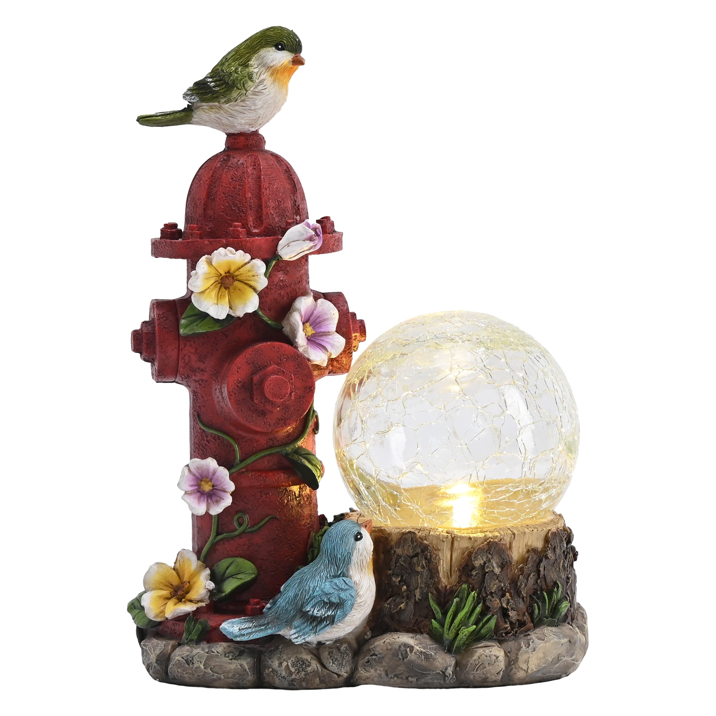 TERESA'S COLLECTIONS front view of birds on hydrant showing playful design and charm