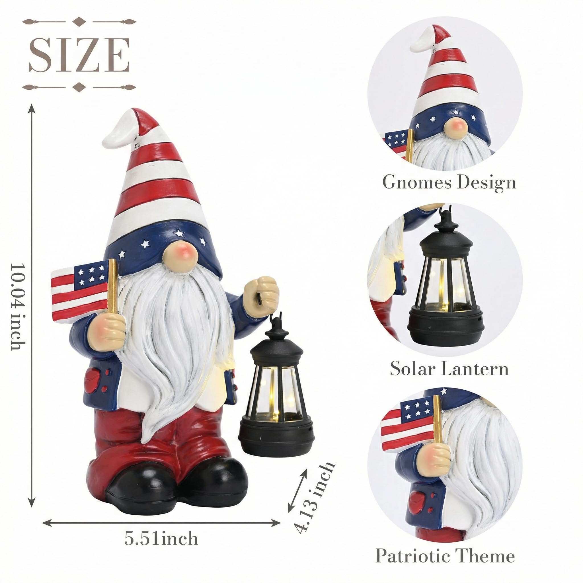 TERESA'S COLLECTIONS flag detail showing miniature American flag adding festive symbolism