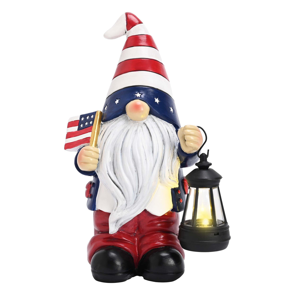 TERESA'S COLLECTIONS front view showing patriotic colors and stable base for year-round display