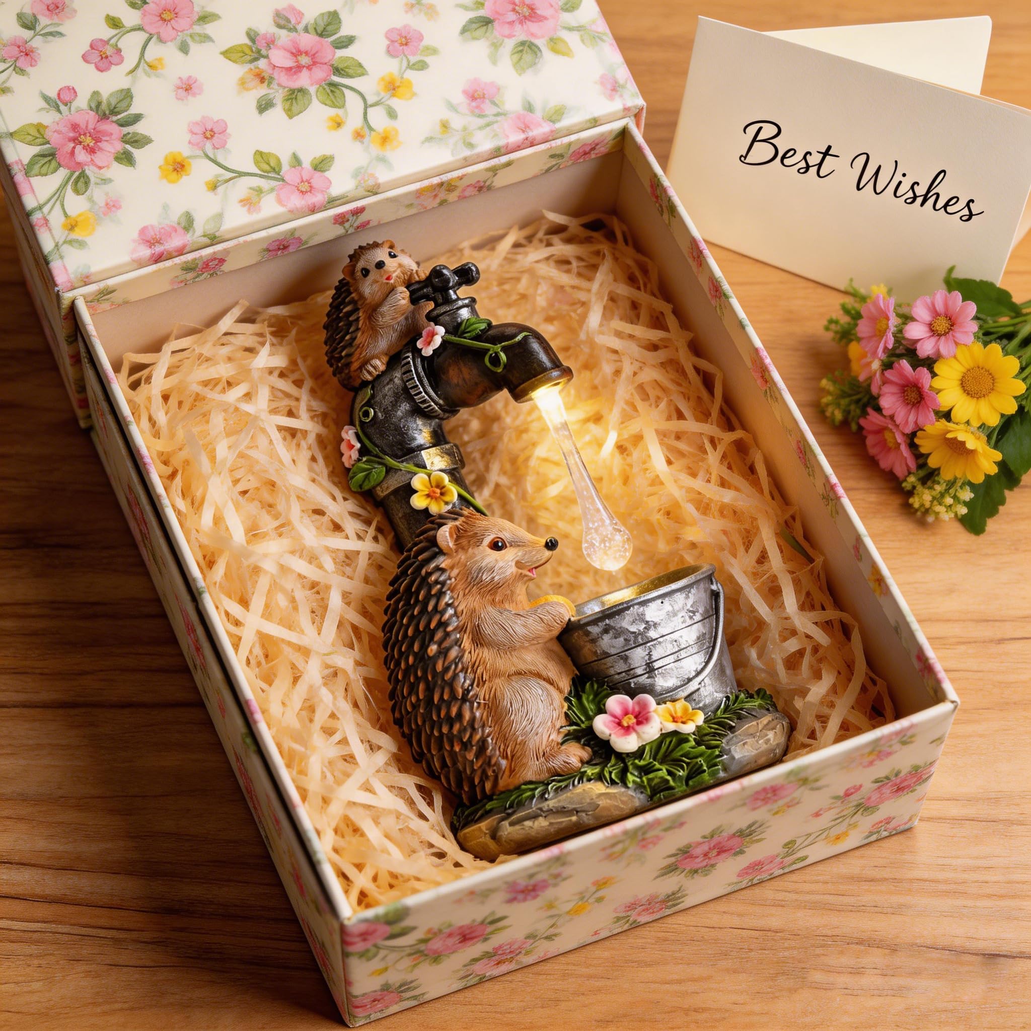 TERESA'S COLLECTIONS close-up texture of resin hedgehog showing lifelike detail and durability