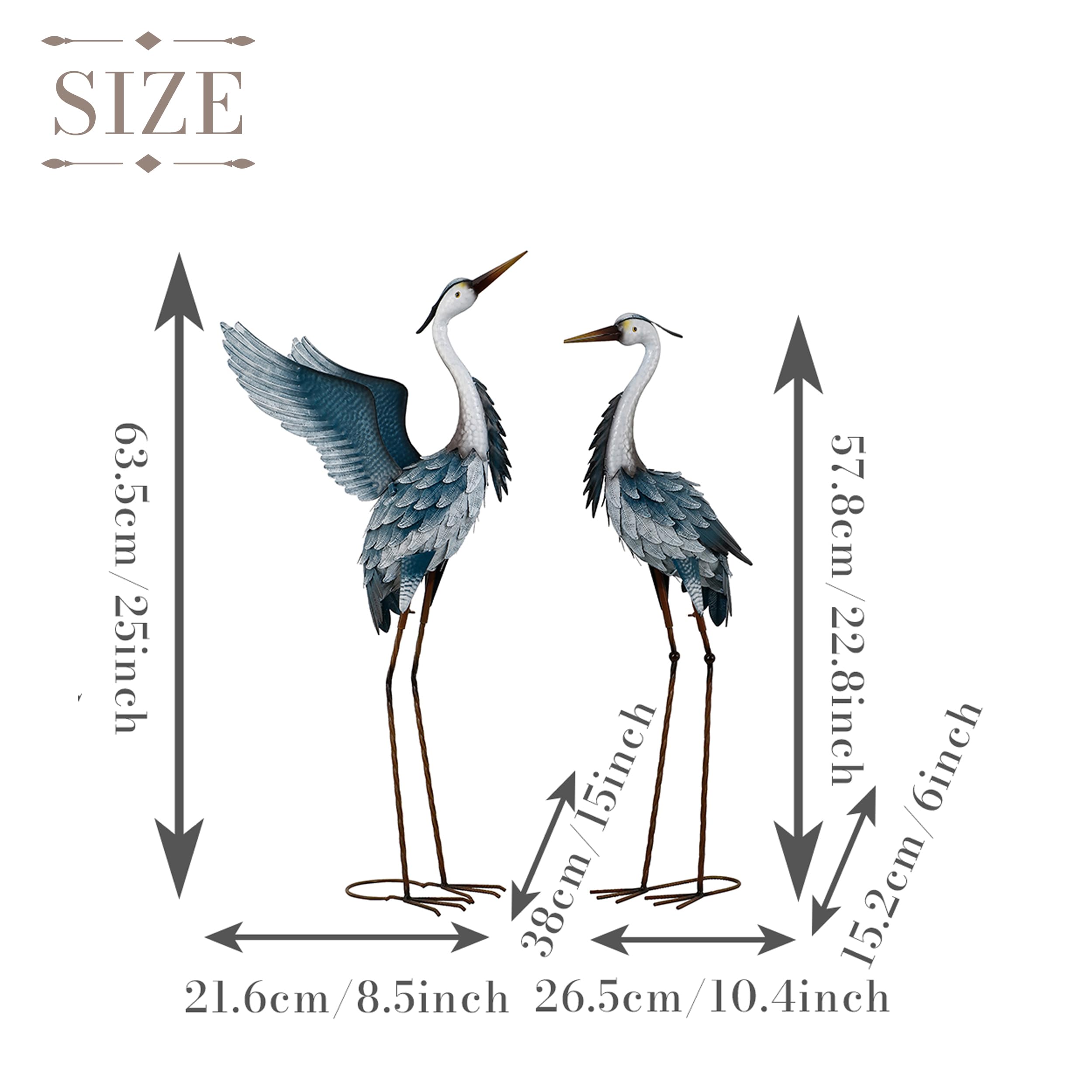 TERESA'S COLLECTIONS herons displayed on a patio enhancing outdoor decor instantly