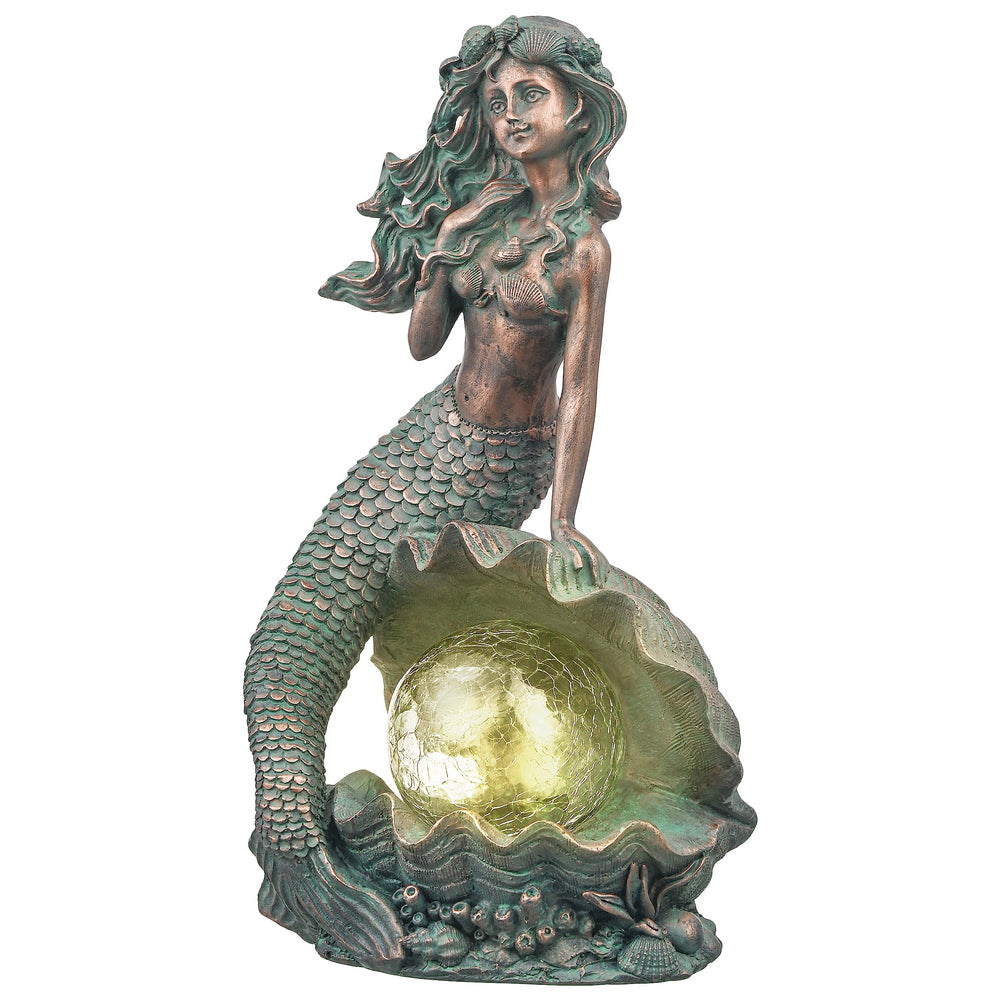 TERESA'S COLLECTIONS mermaid garden statue front view showing coastal charm