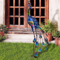 TERESA'S COLLECTIONS peacock close-up of feather texture and hand-painted detail benefit