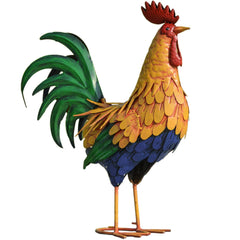 TERESA'S COLLECTIONS front view of colorful rooster showing bright painted finish and curb appeal