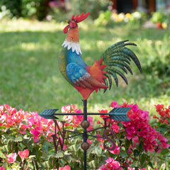TERESA'S COLLECTIONS close-up on hand-painted rooster showing durable color