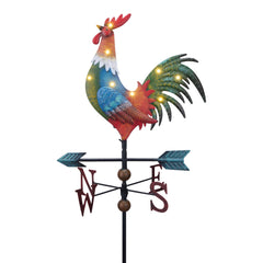 TERESA'S COLLECTIONS front view of painted rooster weathervane enhancing curb appeal